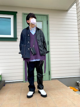 「MAISON SPECIAL（メゾンスペシャル）のアイテム（PC・スマホグッズ/家電）」を使った、UW168さん（メンズ・175cm）の春コーディネート
