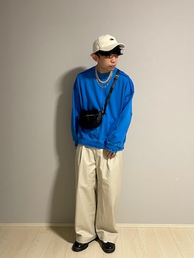 「MAISON SPECIAL（メゾンスペシャル）のアイテム（スウェット）」を使った、UW168さん（メンズ・175cm）の春コーディネート