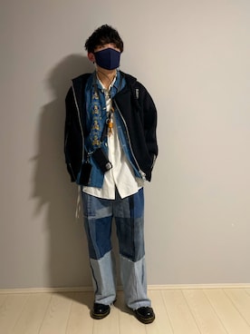 「Wizzard（ウィザード）のアイテム」を使った、UW168さん（メンズ・175cm）の冬コーディネート