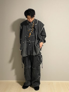「epnok（エプノック）のアイテム（ベスト）」を使った、UW168さん（メンズ・175cm）の冬コーディネート