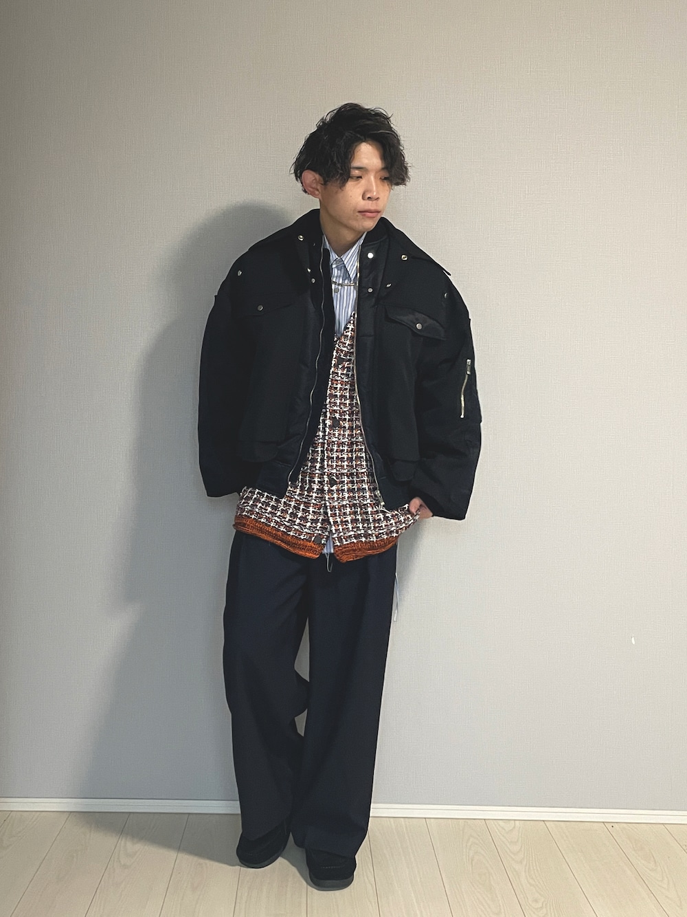 UNISEX》MA-1 Mix Prime-Over Puffer Jacket/MA-1ミックスプライム