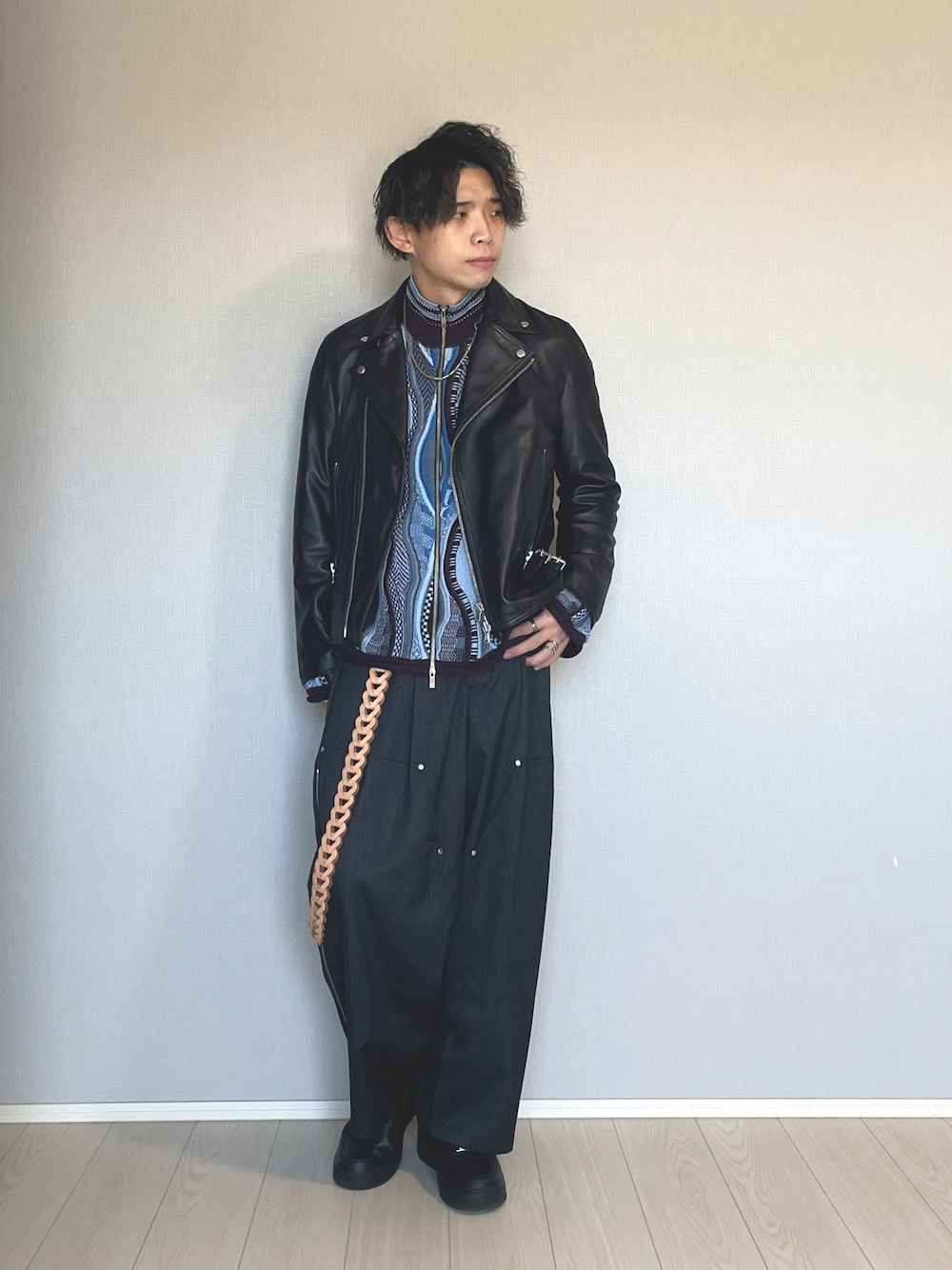 UNISEX》Dress-Fit Sheep Leather Double Rider Jacket/ドレスフィット