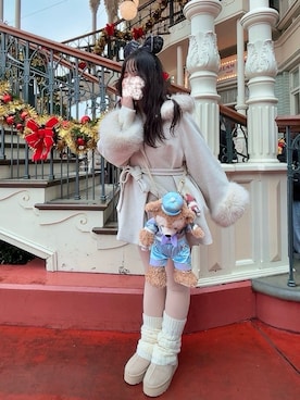 「アイテム（ポンチョ）」を使った、hiruneko32さん（レディース・165cm）の冬コーディネート