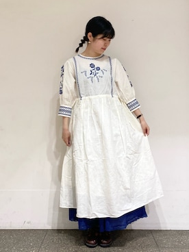 「TSUHARU by Samansa Mos2（ツハルバイサマンサモスモス）のアイテム（ワンピース/ドレス）」を使った、やのさん（レディース・163cm）の春コーディネート