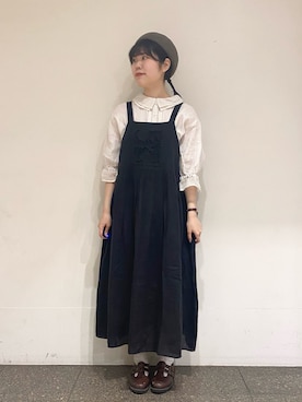 「オフホワイト」｜「アイテム（ワンピース/ドレス）」を使った、やのさん（レディース・163cm）の春コーディネート