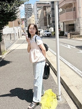 「DISCOAT（ディスコート）のアイテム（トートバッグ）」を使った、nさん（レディース・159cm）の夏コーディネート