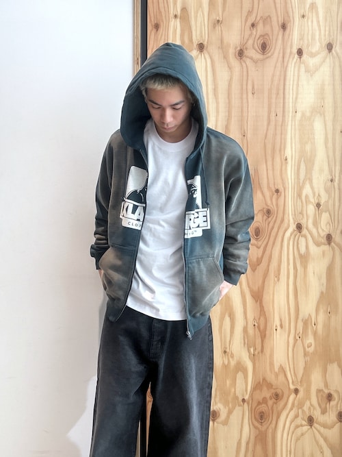 DISCHARGE PRINTED OG ZIP HOODED SWEATSHIRT（パーカー）｜XLARGE