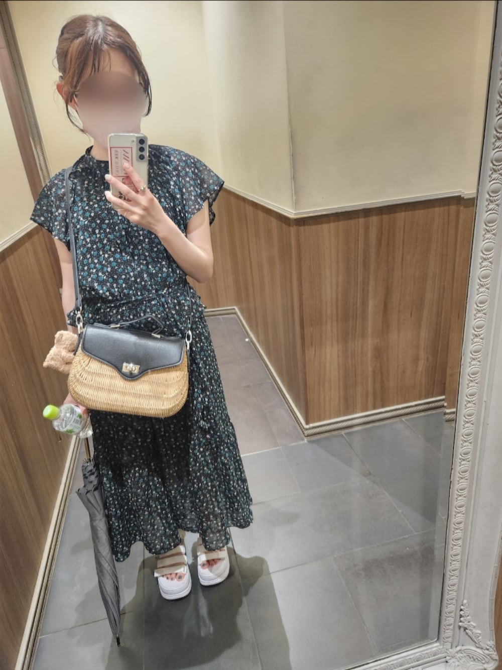 「夏コーデ、お出かけコーデ、ワンピース、ワンピースコーデ、ワンピーススタイル、ラクチンコーデ、オトナ女子、夏、低身長コーデ、低身長女子、低身長、ゆるコーデ、リラックススタイル、NWITH.、NIKE」｜「N WITH.のアイテム（ワンピース、ブラック系）」を使った、みかん大福さん（レディース・148cm）の夏コーディネートの1枚目の写真