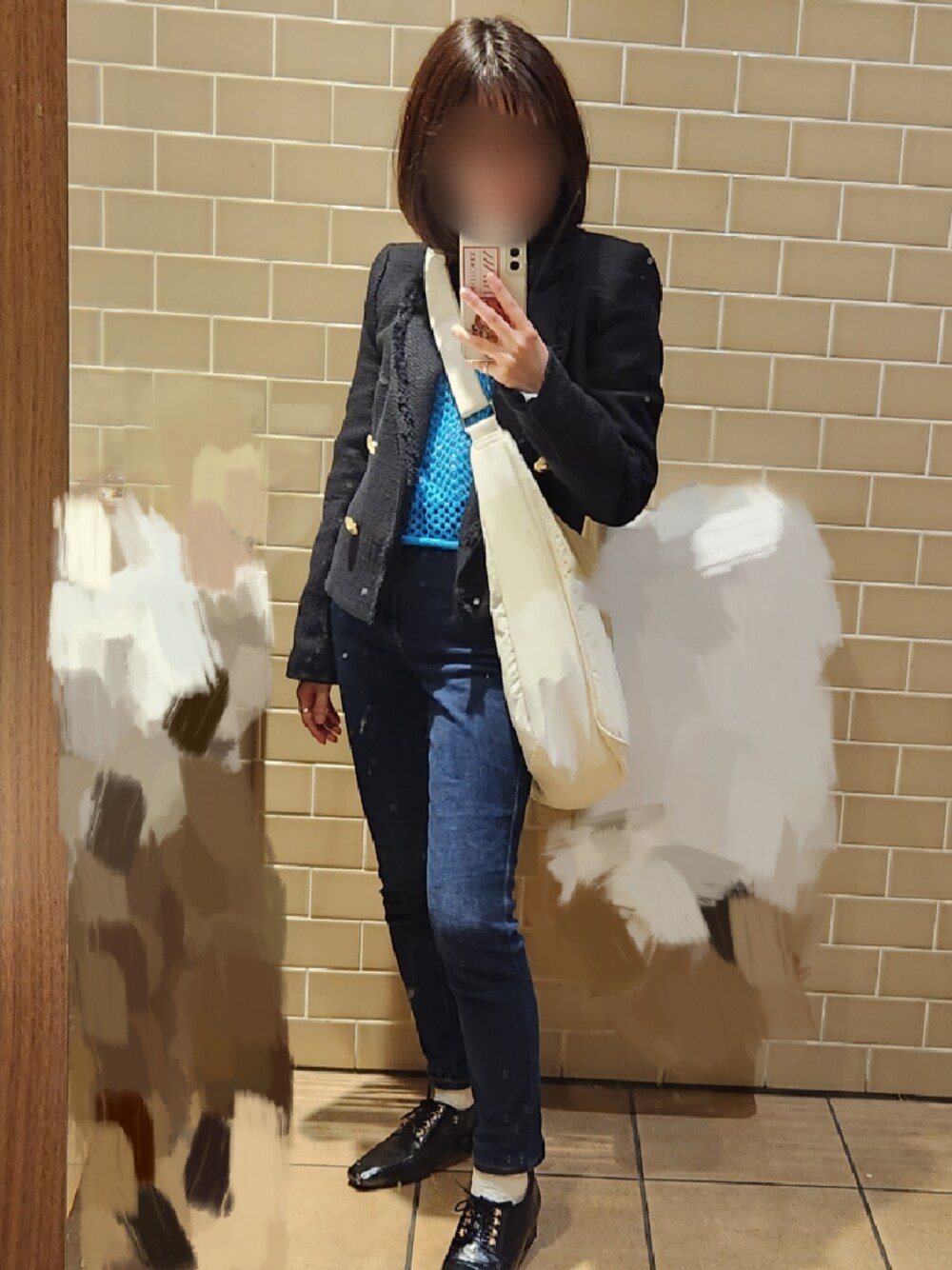 「大人カジュアル、楽チンコーデ、パンツコーデ、低身長コーデ、低身長、今日のコーデ、ootd、シンプル、骨格ウェーブ」｜「ZARAのアイテム（ジャケット/アウター、ブラック系）」を使った、みかん大福さん（レディース・148cm）の春コーディネートの1枚目の写真