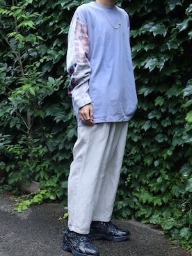 「ロイヤルフラッシュ」｜「アイテム（スラックス）」を使った、towa0000000さん（メンズ・174cm）の夏コーディネート