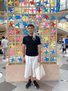 「JUNYA WATANABE MAN（ジュンヤワタナベマン）のアイテム（Tシャツ/カットソー）」を使った、UTA359さん（メンズ・181cm）の夏コーディネート