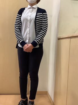 「アイテム（ビジネスシャツ、ベージュ系）」を使った、BRICK HOUSE by Tokyo Shirts 神辺フジグラン店さん（レディース・158cm）の秋コーディネート