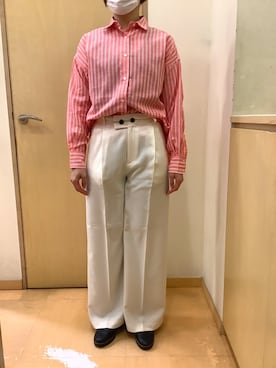 「JEANASIS（ジーナシス）のアイテム（スラックス）」を使った、BRICK HOUSE by Tokyo Shirts 神辺フジグラン店さん（レディース・158cm）の冬コーディネート