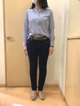 「アイテム（ビジネスシャツ）」を使った、BRICK HOUSE by Tokyo Shirts 神辺フジグラン店さん（レディース・168cm）の春コーディネート
