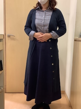 「ロングカーディガン」｜BRICK HOUSE by Tokyo Shirts 神辺フジグラン店さん（レディース・161cm）の秋コーディネート