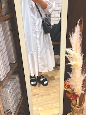 「GU（ジーユー）のアイテム（シャツワンピース）」を使った、k1o1zさん（レディース・163cm）の夏コーディネート