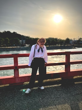 「アイテム（バンダナ/スカーフ）」を使った、k1o1zさん（レディース・163cm）の夏コーディネート