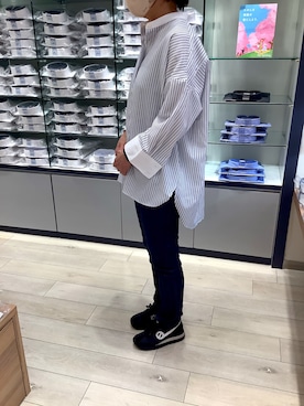 「アイテム（ビジネスシャツ、ブルー系）」を使った、BRICK HOUSE by Tokyo Shirts 水戸内原イオンモール店さん（レディース・151cm）の春コーディネート