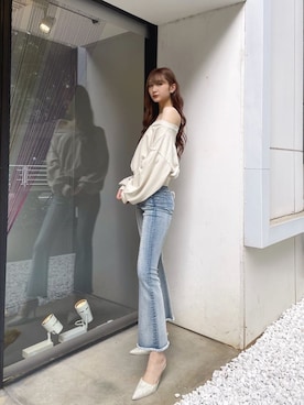 「GYDA（ジェイダ）のアイテム（スウェット）」を使った、Juriaさん（レディース・174cm）の夏コーディネート