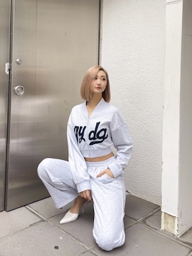 「GYDA（ジェイダ）のアイテム（スウェットパンツ）」を使った、Juriaさん（レディース・174cm）の秋コーディネート