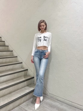 「GYDA（ジェイダ）のアイテム（カーディガン/ボレロ）」を使った、Juriaさん（レディース・174cm）の春コーディネート