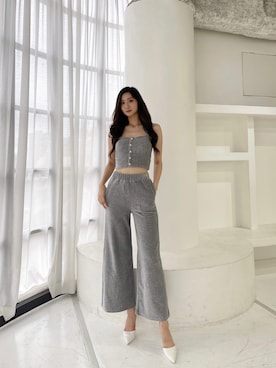 「GYDA（ジェイダ）のアイテム（キャミソール）」を使った、Juriaさん（レディース・174cm）の夏コーディネート