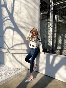 GYDA M/W G SQUARE レーザーデザインスキニーデニム P未使用 ジェイダ GYDA M/W G SQUAREレーザーデザインスキニーデニム