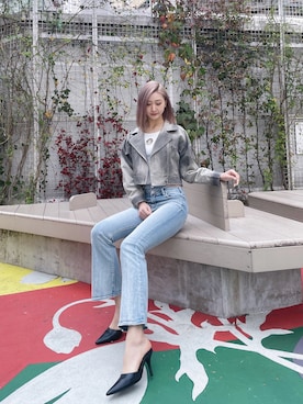 「GYDA（ジェイダ）のアイテム（テーラードジャケット）」を使った、Juriaさん（レディース・174cm）の冬コーディネート