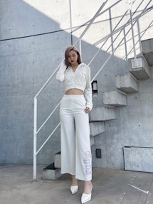 GYDA ラメフレアパンツ ピンク GYDA GYDAラメフレアパンツ 再入荷 0725107371|apricot online shop