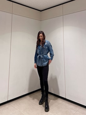 「GYDA（ジェイダ）のバインダーキャミ（キャミソール）」を使った、Juriaさん（レディース・174cm）の冬コーディネート