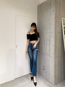 「GYDAデニム」｜「アイテム（Tシャツ/カットソー）」を使った、Juriaさん（レディース・174cm）の夏コーディネート