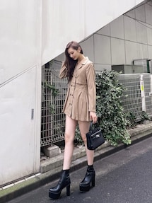 GYDAジェイダ　トレンチlayerプリーツワンピース GYDA（ジェイダ）の「トレンチlayerプリーツワンピース