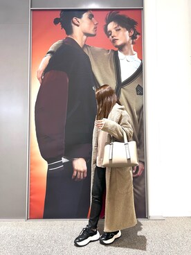 「ARMANI EXCHANGE（アルマーニエクスチェンジ）のアイテム（チェスターコート）」を使った、mikaさん（レディース・151cm）の秋コーディネート