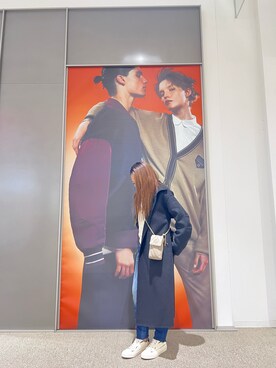 「ARMANI EXCHANGE（アルマーニエクスチェンジ）のアイテム（チェスターコート）」を使った、mikaさん（レディース・151cm）の冬コーディネート