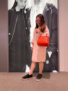 「AXchange」｜「アイテム（スリッポン）」を使った、mikaさん（レディース・151cm）の夏コーディネート