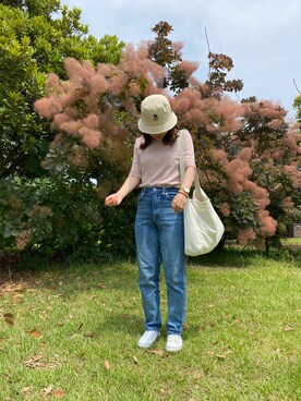 「moz（モズ）のアイテム（帽子）」を使った、＊TAN＊さん（レディース・154cm）の夏コーディネート