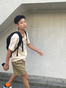 「Champion（チャンピオン）のアイテム（レッグウェア）」を使った、Rさん（メンズ・172cm）の春コーディネート