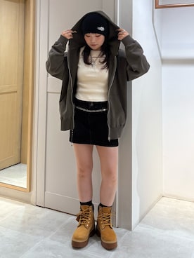 「X-girl（エックスガール）のアイテム」を使った、まさこさん（レディース・150cm）の秋コーディネート