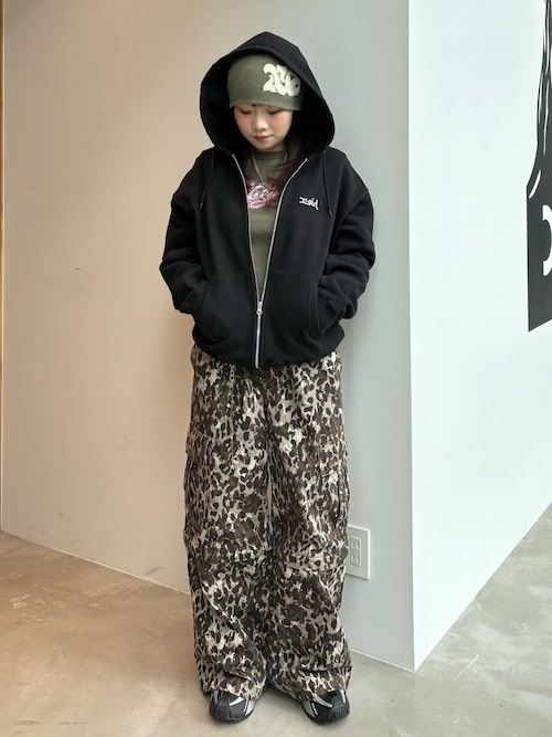 FACE PATCH AND LOGO ZIP UP SWEAT HOODIE（パーカー）｜X-girl