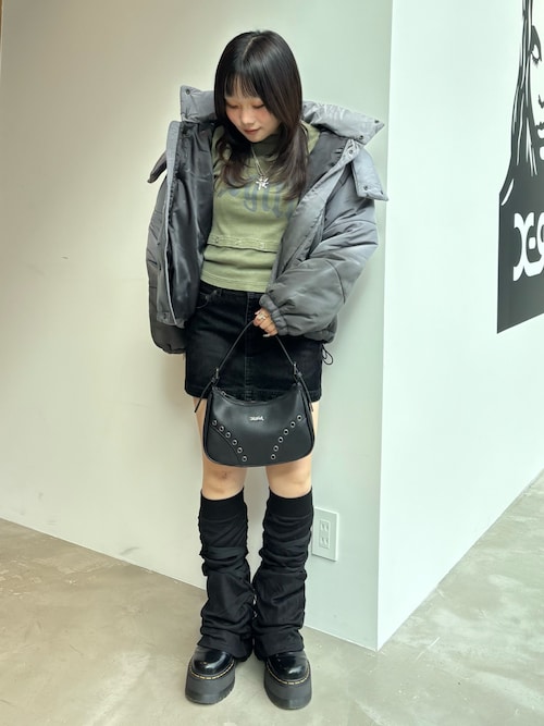 セール】GATHERED LACE UP LEG WARMER（レッグウォーマー）｜X-girl