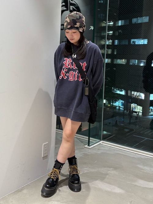 X-girl x Champion REVERSE WEAVE R FADED LOGO SWEAT TOP（スウェット