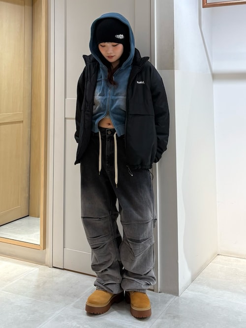 FADED VELOUR COMPACT ZIP UP HOODIE（パーカー）｜X-girl（エックス