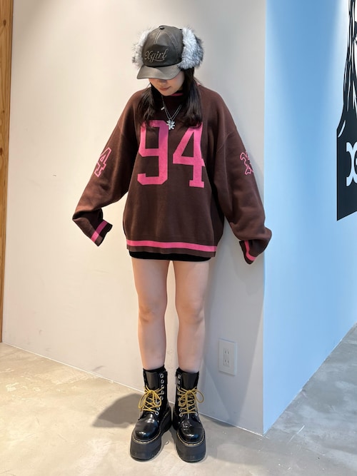 セール】NUMBERING JACQUARD KNIT TOP（ニット/セーター）｜X-girl