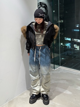 「アイテム（ナイロンジャケット）」を使った、まさこさん（レディース・150cm）の秋コーディネート