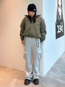 「アイテム（ナイロンジャケット）」を使った、まさこさん（レディース・150cm）の秋コーディネート