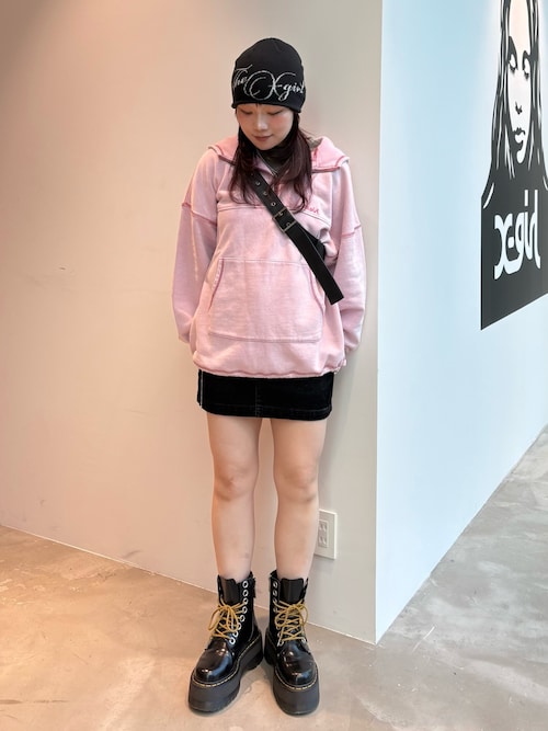 BLEACHED ANORAK SWEAT TOP（パーカー）｜X-girl（エックスガール）の