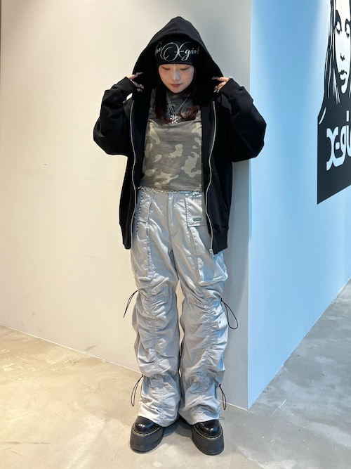 MESSAGE AND FACE ZIP UP SWEAT HOODIE（パーカー）｜X-girl（エックス