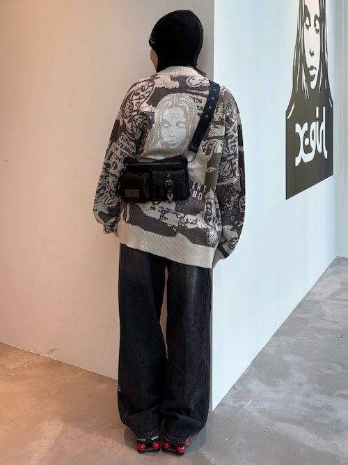 クローバー ホリデー ジャガード ショール カーディガン クリスマス