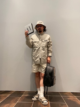 「ARMANI EXCHANGE（アルマーニエクスチェンジ）のアイテム」を使った、HJM812さん（メンズ・173cm）の夏コーディネート