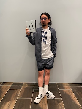 「ARMANI EXCHANGE（アルマーニエクスチェンジ）のアイテム」を使った、HJM812さん（メンズ・173cm）の夏コーディネート